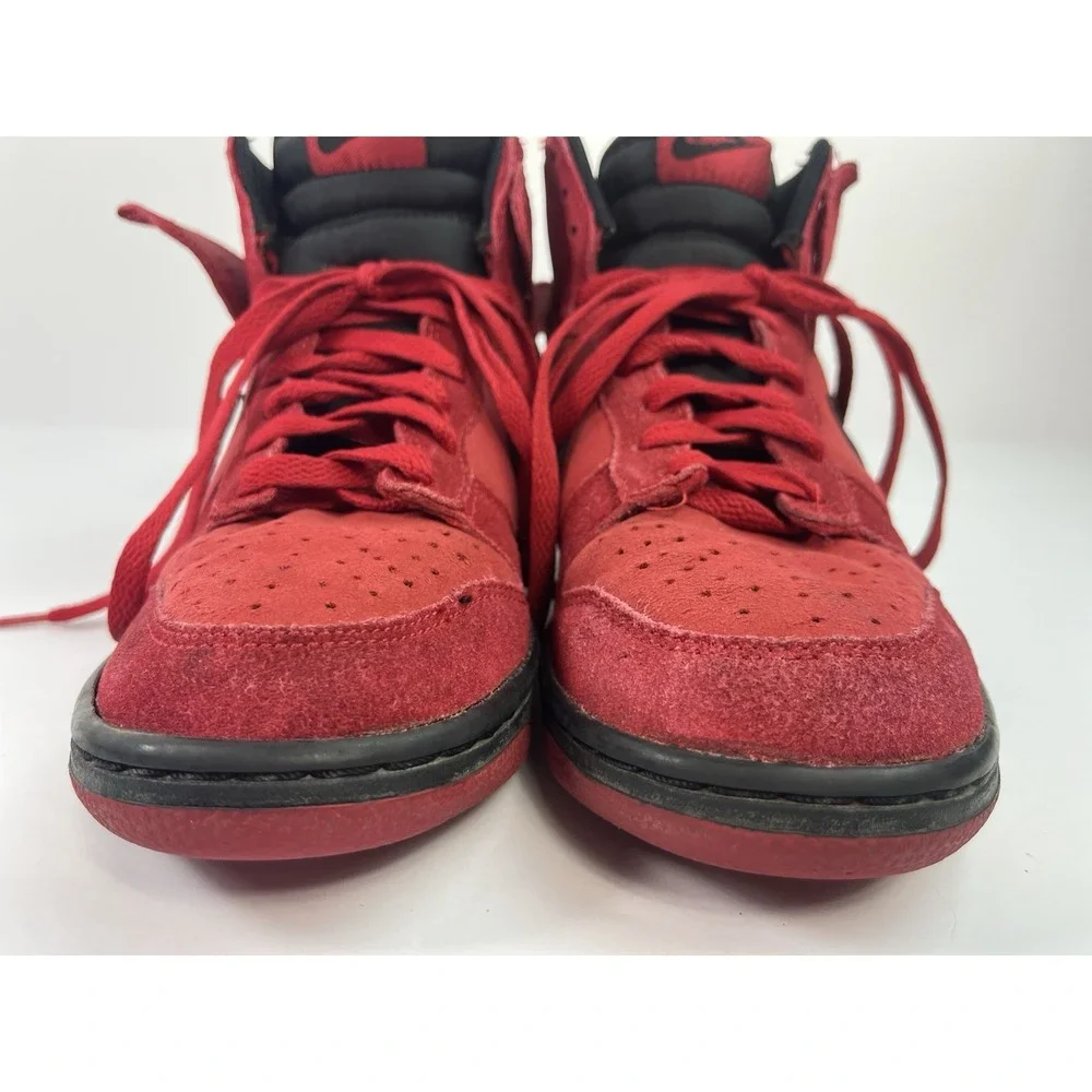 Nike Dunk High Red Suede/Black Youth Size 6Y Women's 7.5 Sneakers 308319-602